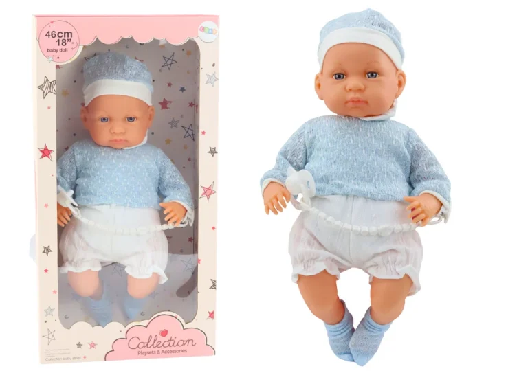 Beba Lutka 46 Cm Plava Kapa I čarape S Dudom 1