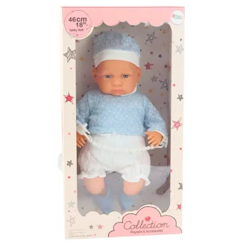 Beba Lutka 46 Cm Plava Kapa I čarape S Dudom 3