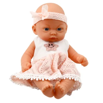 Beba Lutka U Ružičastoj čipkanoj Haljini, 24 Cm 2