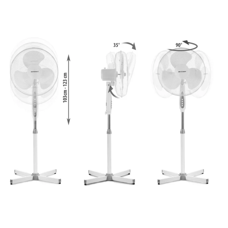 Berdsen 355000 Podni Ventilator Bijela I Siva Boja 4