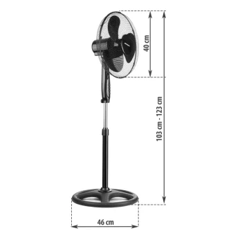 Berdsen 355010 Podni Ventilator, Crni 4