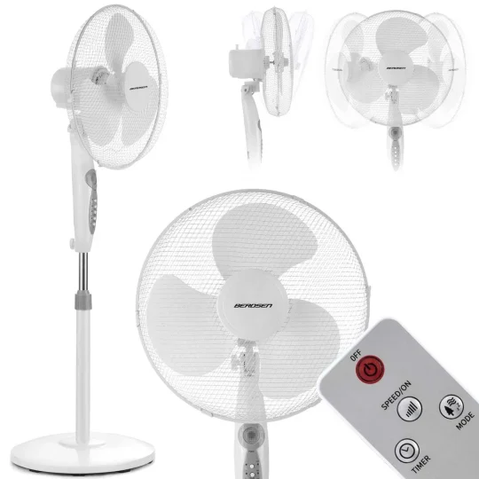 Berdsen 355100 Podni Ventilator Bijela I Siva Boja 1