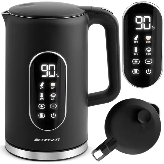 Berdsen Bd 712 Električni Kuhalo Za Vodu 1,7 L, Crno Srebrno 1
