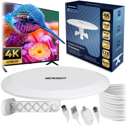 Berdsen Bd 955 Unutarnja/vanjska Tv Antena Ultra Hd 4k Bijela 1