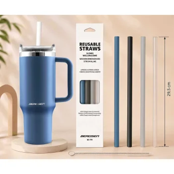 Berdsen Vakuumska Termos šalica Sa Setom Slamki 1180 Ml Tamnoplava 15
