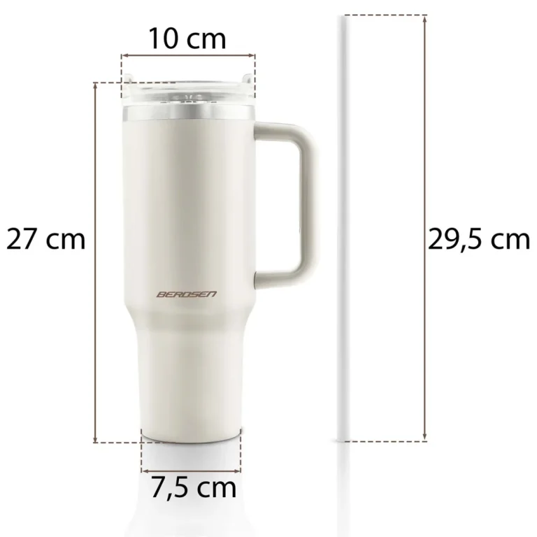 Berdsen Vakuumska Termos šalica Sa Slamkom 1180 Ml Krem 14