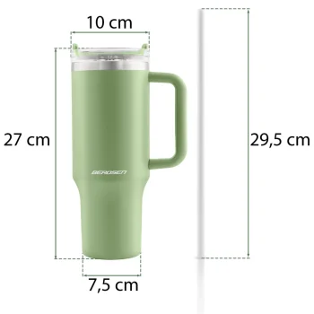 Berdsen Vakuumska Termos šalica Sa Slamkom 1180 Ml Zeleni 12