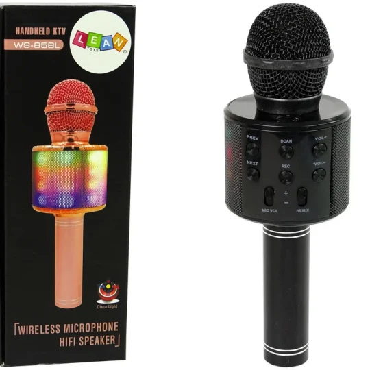Bežični Mikrofon Usb Zvučnik Za Snimanje Karaoke Model Ws 858 Crni 1