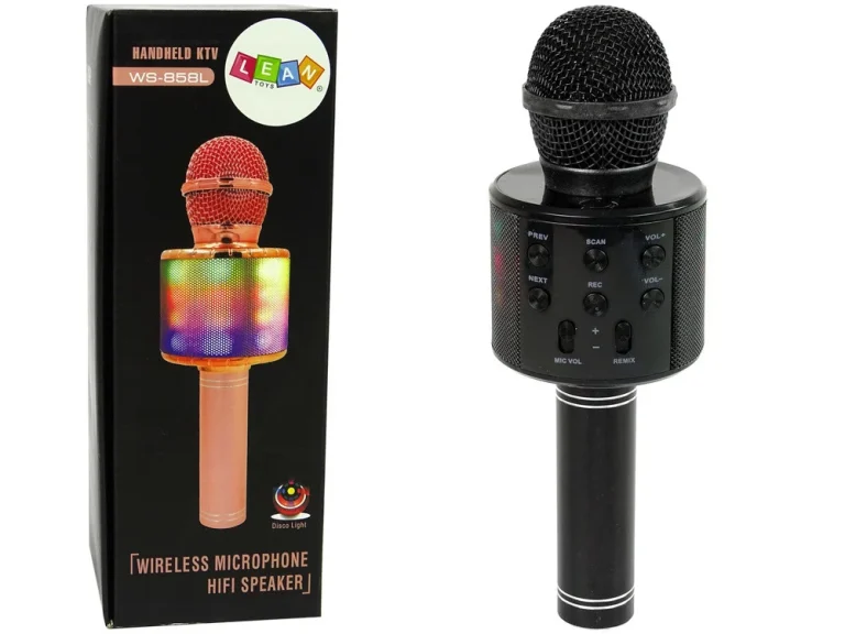Bežični Mikrofon Usb Zvučnik Za Snimanje Karaoke Model Ws 858 Crni 1
