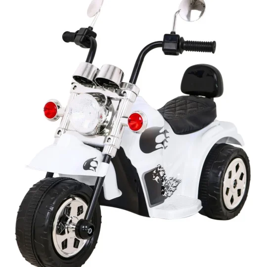 Bijeli Motocikl Hot Chopper, Bijela Motor Na Akumulator 1