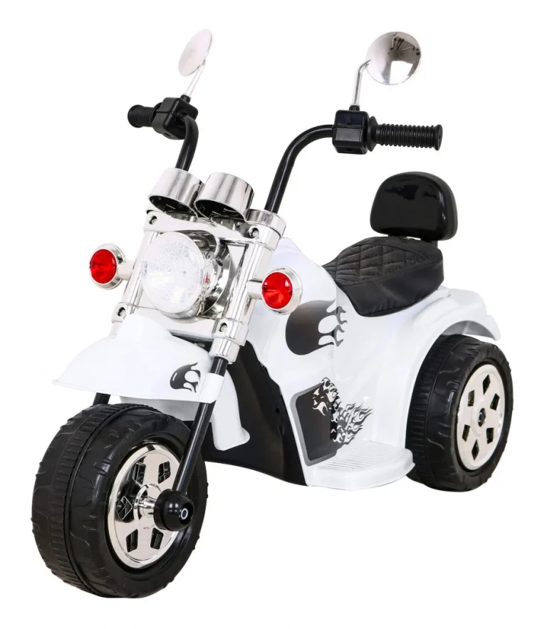 Bijeli Motocikl Hot Chopper, Bijela Motor Na Akumulator 1