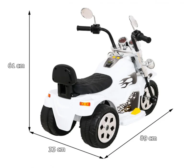 Bijeli Motocikl Hot Chopper, Bijela Motor Na Akumulator 2