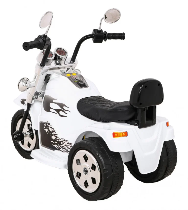 Bijeli Motocikl Hot Chopper, Bijela Motor Na Akumulator 5