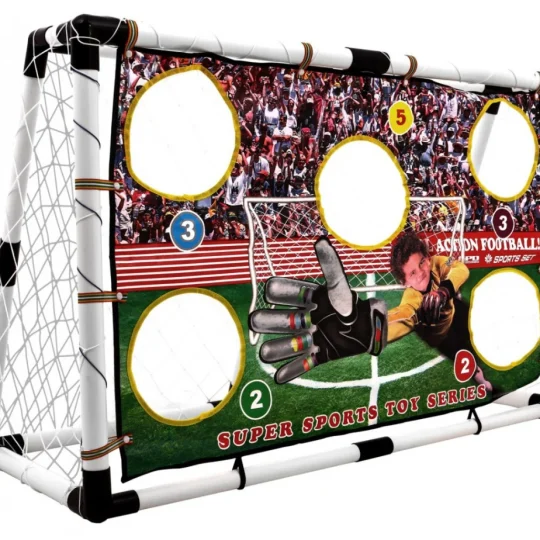 Bijeli Nogometni Gol S Podlogom I Dodacima 120 × 80 Cm 1