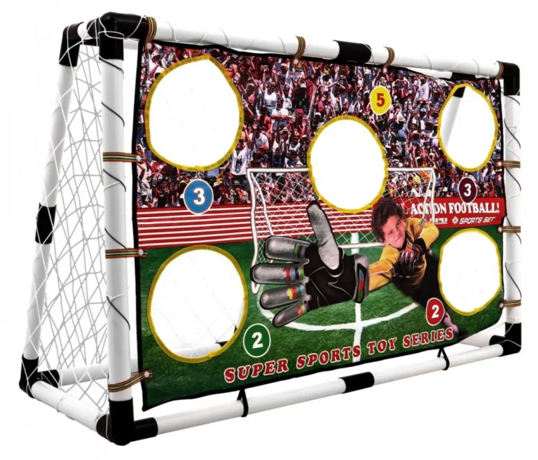 Bijeli Nogometni Gol S Podlogom I Dodacima 120 × 80 Cm 1