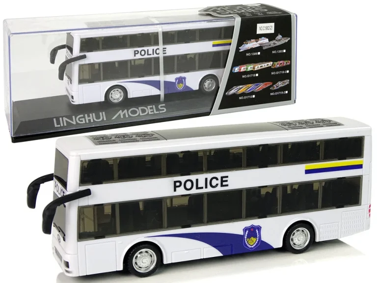 Bijeli Policijski Autobus Na Kat Sa Zvukom Spuštanja 1