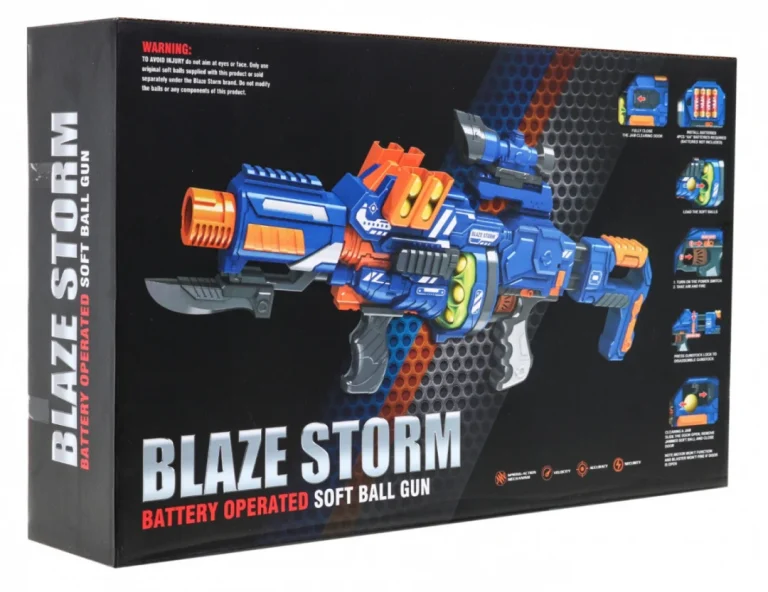 Blaze Storm Električna Puška 14+ 12 Pjenastih Kuglica Nišan I Bajunet 4