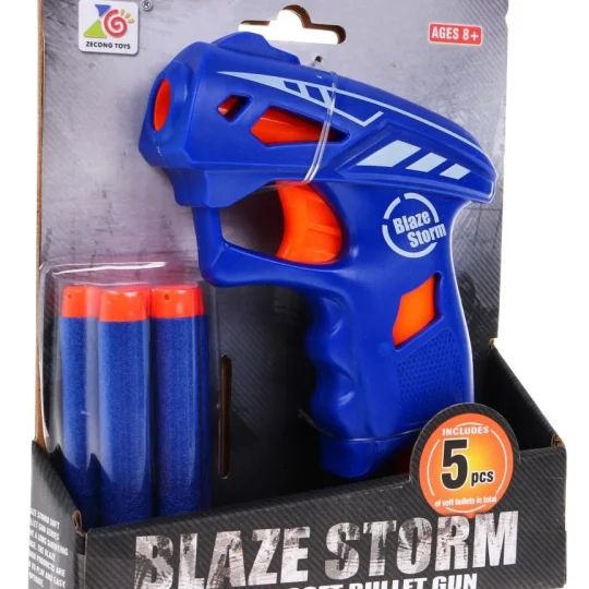 Blaze Storm Plavi Opružni Pištolj 6+ Pjenasti Metci 1