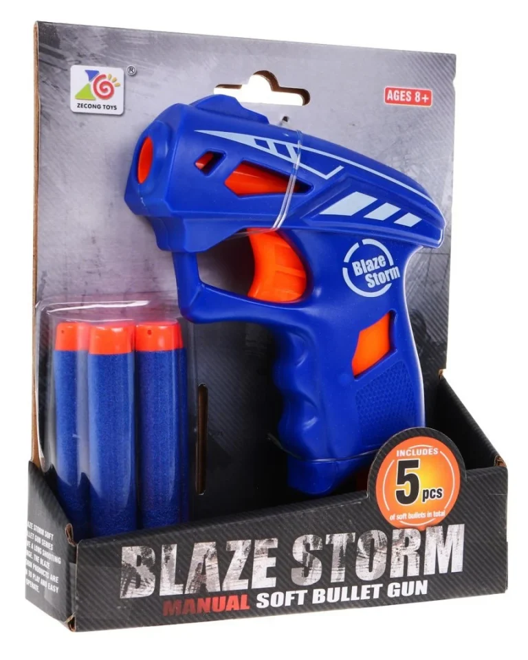 Blaze Storm Plavi Opružni Pištolj 6+ Pjenasti Metci 1
