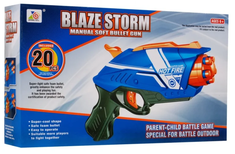 Blaze Storm Ručni Opružni Pištolj 6+ 20 Pjenastih Metaka 5