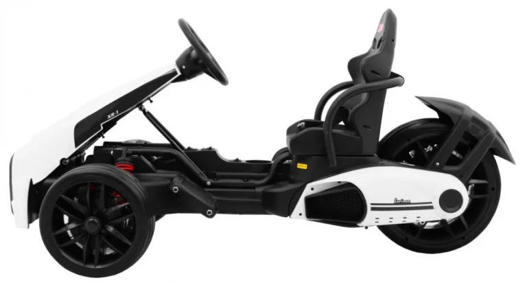 Bolid Xr 1 Dječji Go Kart Na Baterije, Bijeli + Podesivi Volan + Konturirano Sjedalo, Bijela 4
