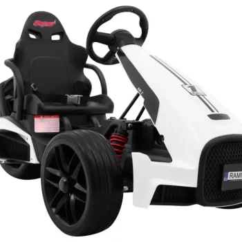 Bolid Xr 1 Dječji Go Kart Na Baterije, Bijeli + Podesivi Volan + Konturirano Sjedalo, Bijela 8