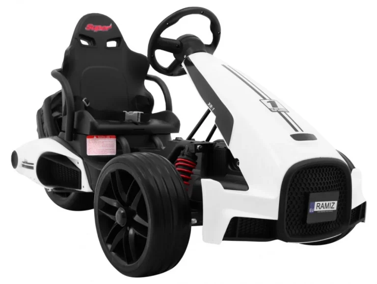 Bolid Xr 1 Dječji Go Kart Na Baterije, Bijeli + Podesivi Volan + Konturirano Sjedalo, Bijela 8