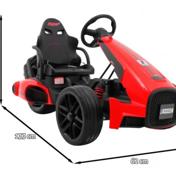 Bolid Xr 1 Dječji Go Kart Na Baterije, Crveni + Podesivi Volan + Konturirano Sjedalo, Crvena 2