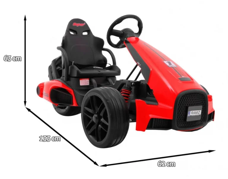 Bolid Xr 1 Dječji Go Kart Na Baterije, Crveni + Podesivi Volan + Konturirano Sjedalo, Crvena 2
