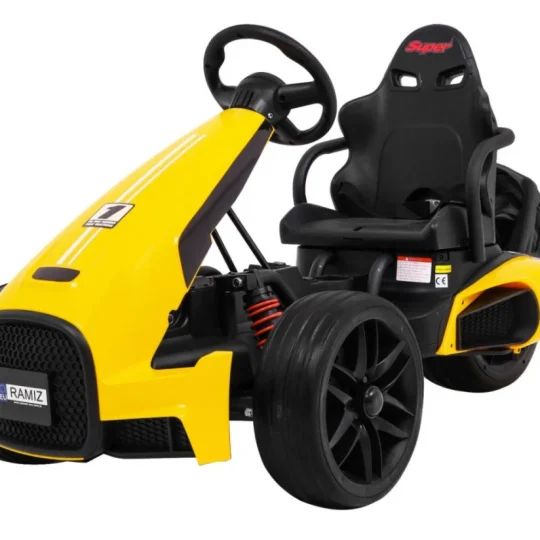 Bolid Xr 1 Dječji Go Kart Na Baterije, žuti + Podesivi Volan + Konturirano Sjedalo, žuta 1