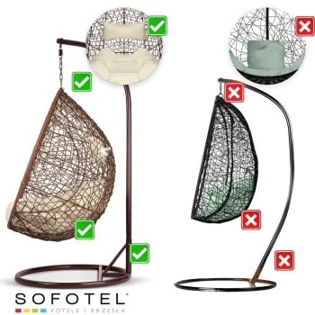 Brava Smeđa Viseća Vrtna Stolica + Bež Sofotel Jastuci 14