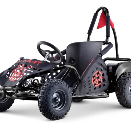 Brzi Zmaj Crni Baterijski Go Kart 30km/h + 1000w Motor + Napuhani Kotači + Podešavanje, Crna Motor Na Akumulator 1