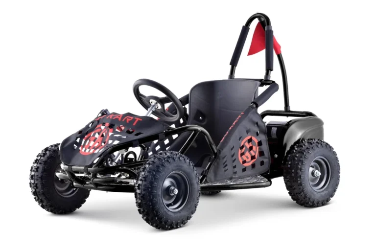 Brzi Zmaj Crni Baterijski Go Kart 30km/h + 1000w Motor + Napuhani Kotači + Podešavanje, Crna Motor Na Akumulator 1