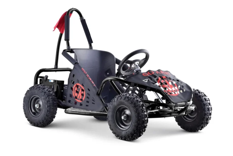 Brzi Zmaj Crni Baterijski Go Kart 30km/h + 1000w Motor + Napuhani Kotači + Podešavanje, Crna Motor Na Akumulator 3