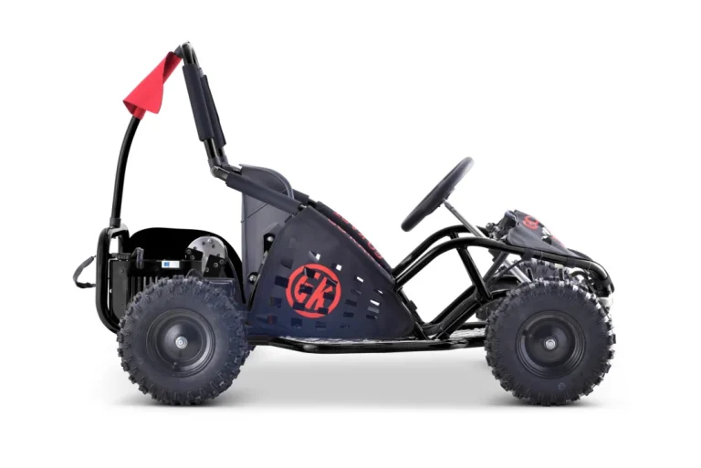 Brzi Zmaj Crni Baterijski Go Kart 30km/h + 1000w Motor + Napuhani Kotači + Podešavanje, Crna Motor Na Akumulator 4