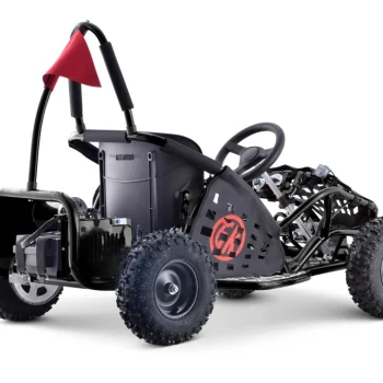 Brzi Zmaj Crni Baterijski Go Kart 30km/h + 1000w Motor + Napuhani Kotači + Podešavanje, Crna Motor Na Akumulator 5