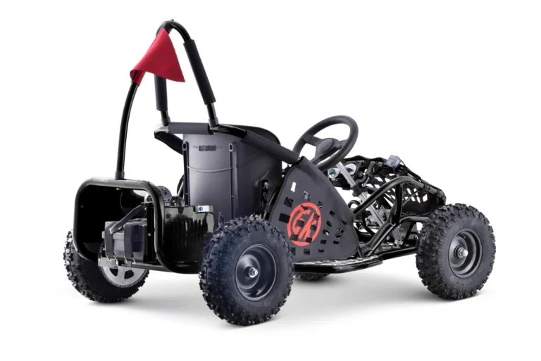 Brzi Zmaj Crni Baterijski Go Kart 30km/h + 1000w Motor + Napuhani Kotači + Podešavanje, Crna Motor Na Akumulator 5