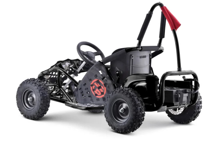 Brzi Zmaj Crni Baterijski Go Kart 30km/h + 1000w Motor + Napuhani Kotači + Podešavanje, Crna Motor Na Akumulator 7