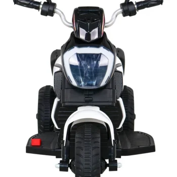 Brzi Turistički Motocikl Na Baterije Za Djecu, Bijeli + Audio + Svjetla + Eko Koža, Bijela Motor Na Akumulator 3