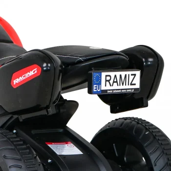 Brzi Turistički Motocikl Na Baterije Za Djecu, Crveni + Audio + Svjetla + Eko Koža, Crvena Motor Na Akumulator 11