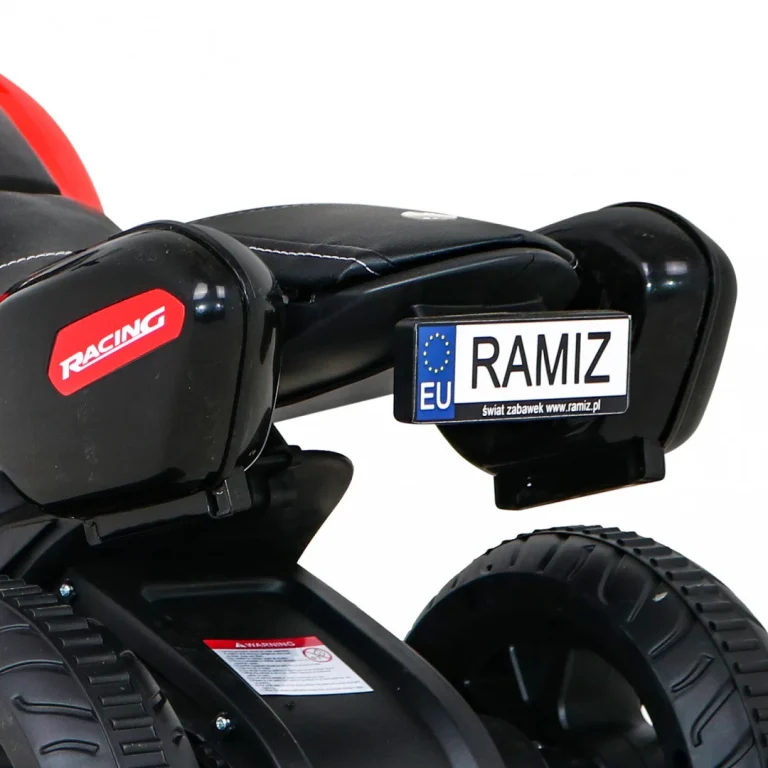 Brzi Turistički Motocikl Na Baterije Za Djecu, Crveni + Audio + Svjetla + Eko Koža, Crvena Motor Na Akumulator 11