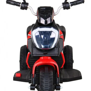 Brzi Turistički Motocikl Na Baterije Za Djecu, Crveni + Audio + Svjetla + Eko Koža, Crvena Motor Na Akumulator 3