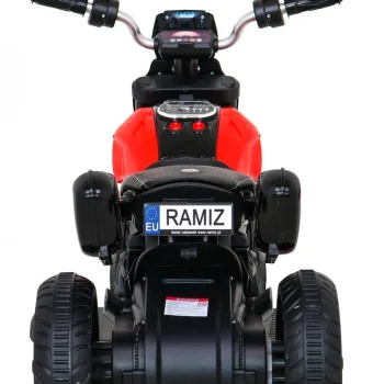 Brzi Turistički Motocikl Na Baterije Za Djecu, Crveni + Audio + Svjetla + Eko Koža, Crvena Motor Na Akumulator 6