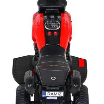 Brzi Turistički Motocikl Na Baterije Za Djecu, Crveni + Audio + Svjetla + Eko Koža, Crvena Motor Na Akumulator 7