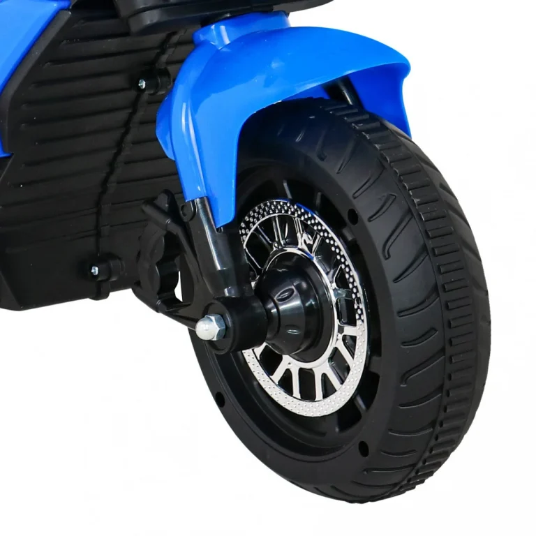 Brzi Turistički Motocikl Na Baterije Za Djecu, Plavi + Audio + Svjetla + Eko Koža, Plava Motor Na Akumulator 11