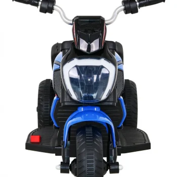 Brzi Turistički Motocikl Na Baterije Za Djecu, Plavi + Audio + Svjetla + Eko Koža, Plava Motor Na Akumulator 3
