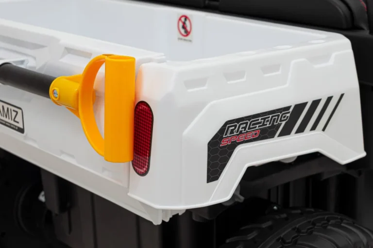 Brzina Pick Up A 900 Za Djecu Bijela + 4x4 Pogon + Pomični Kiper + Prtljažnik + Daljinski Upravljač 13