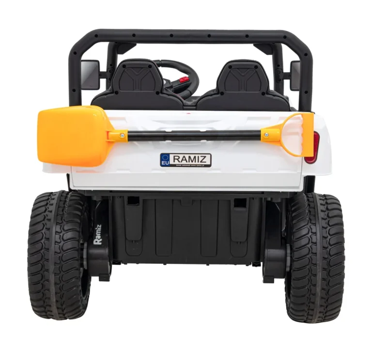 Brzina Pick Up A 900 Za Djecu Bijela + 4x4 Pogon + Pomični Kiper + Prtljažnik + Daljinski Upravljač 7