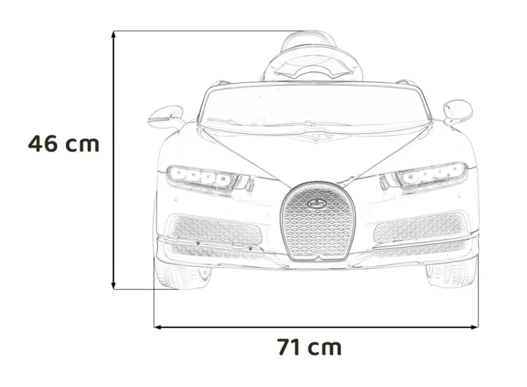 Bugatti Chiron Dječja Kolica Na Baterije, Plava + Daljinski Upravljač + Nosač Za Prtljagu + Eva 2