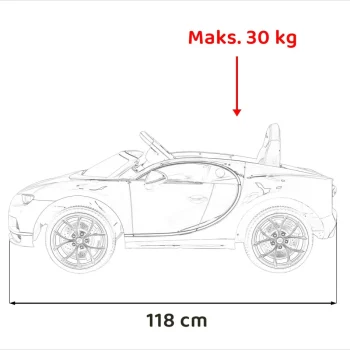 Bugatti Chiron Dječja Kolica Na Baterije, Plava + Daljinski Upravljač + Nosač Za Prtljagu + Eva 3